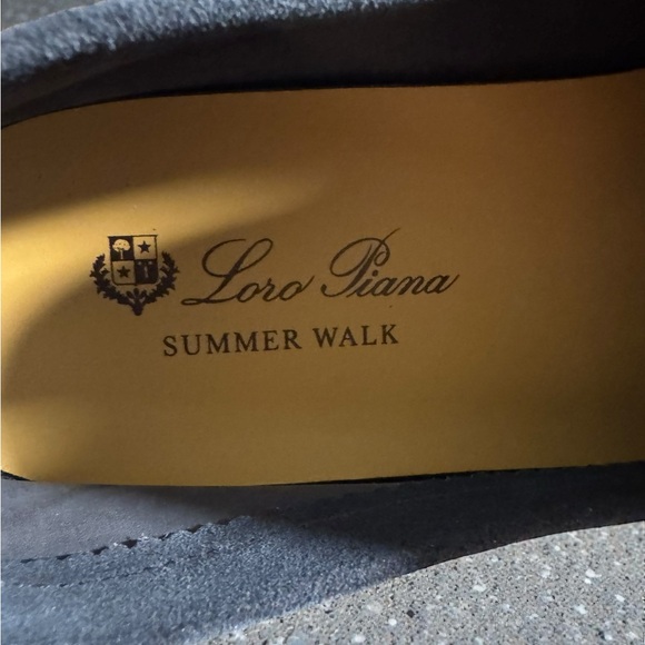 Loro Pianna Summer Walk Suede Loafers Navy 45 - Picture 9 of 12